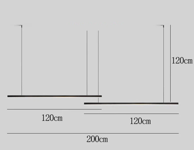 LUSTRE NORDIQUE MODERNE MINIMALISTE DESIGN BUREAU LONG BAR SALLE À MANGER LED