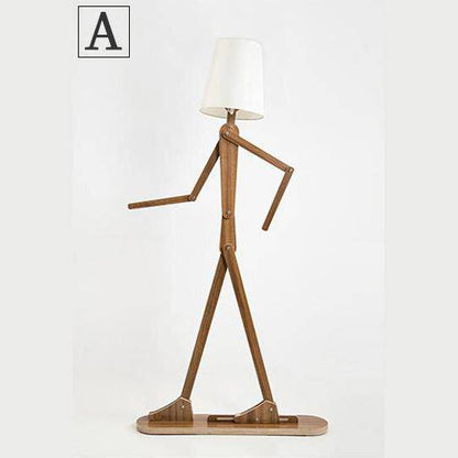 LAMPADAIRE EN BOIS EN FORME DE BONHOMME STYLE JAPONAIS