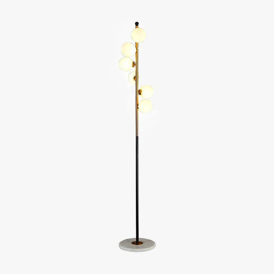 LAMPADAIRE DESIGN MODERNE LED DORÉ À BOULE EN VERRE