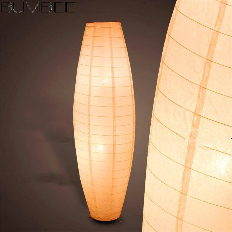 LAMPADAIRE LED OVALE EN PAPIER