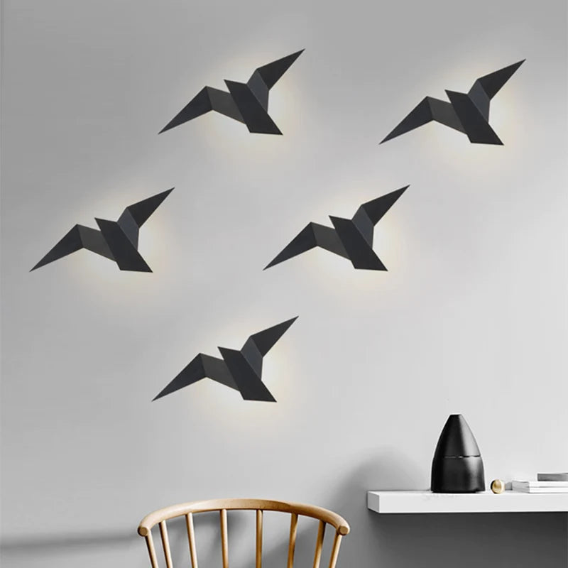 APPLIQUE MURALE MODERNE LED OISEAU STYLE ORIGAMI