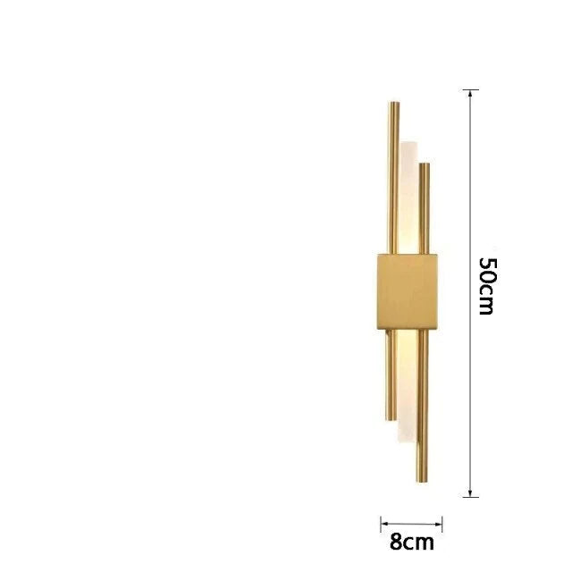 APPLIQUE MURALE DESIGN LED AVEC BARRE EN MÉTAL DORÉ