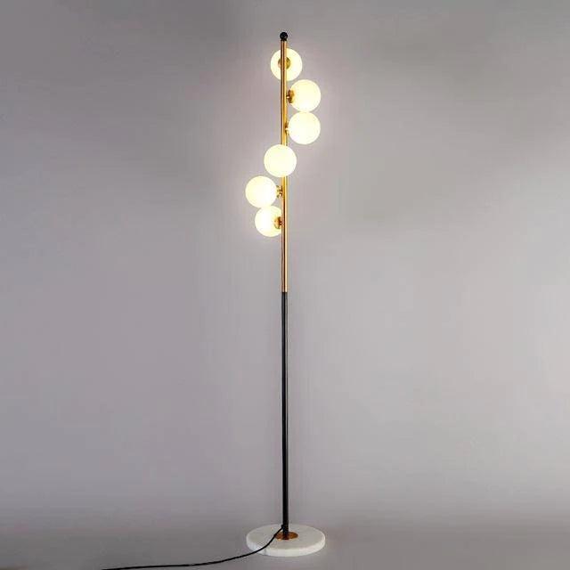 LAMPADAIRE DESIGN MODERNE LED DORÉ À BOULE EN VERRE