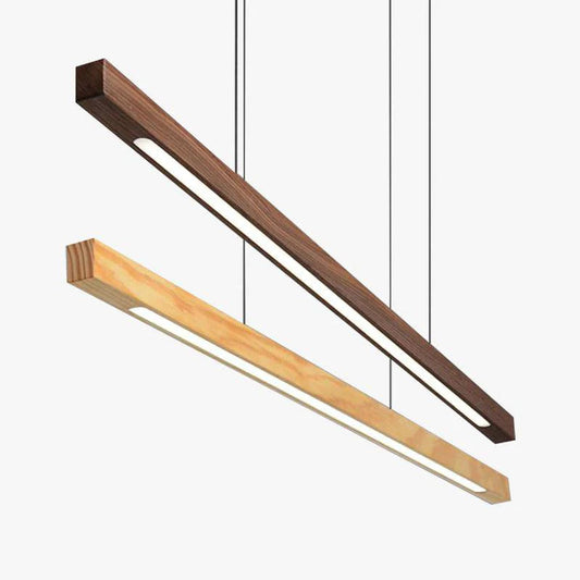 SUSPENSION DESIGN MODERNE LED EN BOIS ALLONGÉ